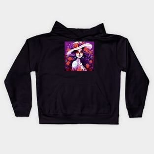 catrina girl with flowers Kids Hoodie